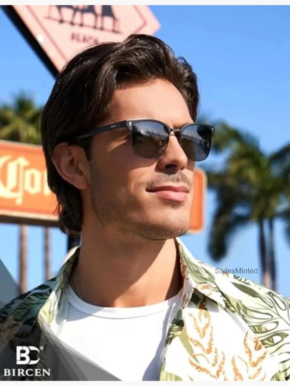 Mens Polarized Sunglasses Al-Mg Metal UV Protection Square Shades Driving